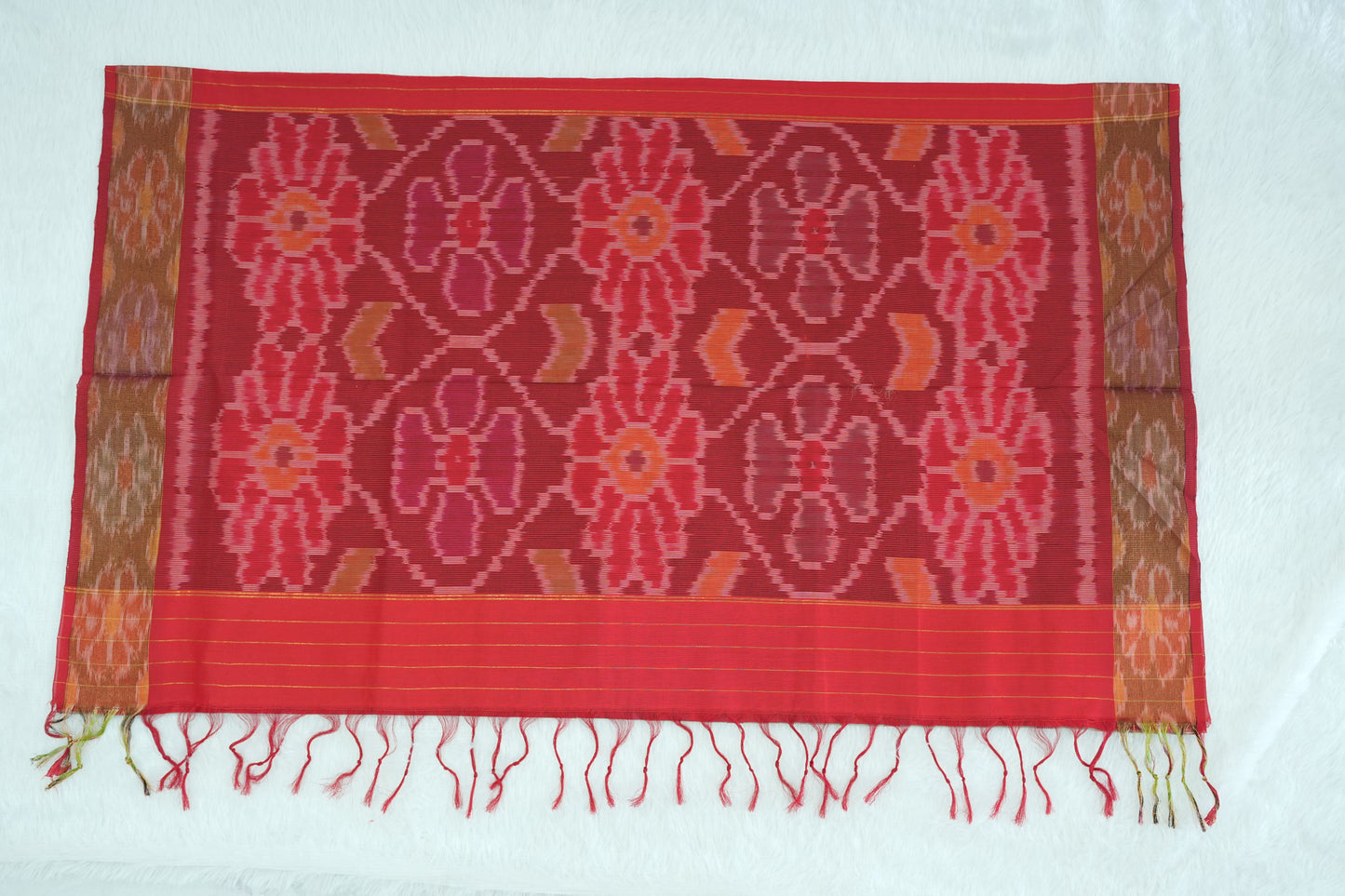 Ikkat Border Cotton Saree