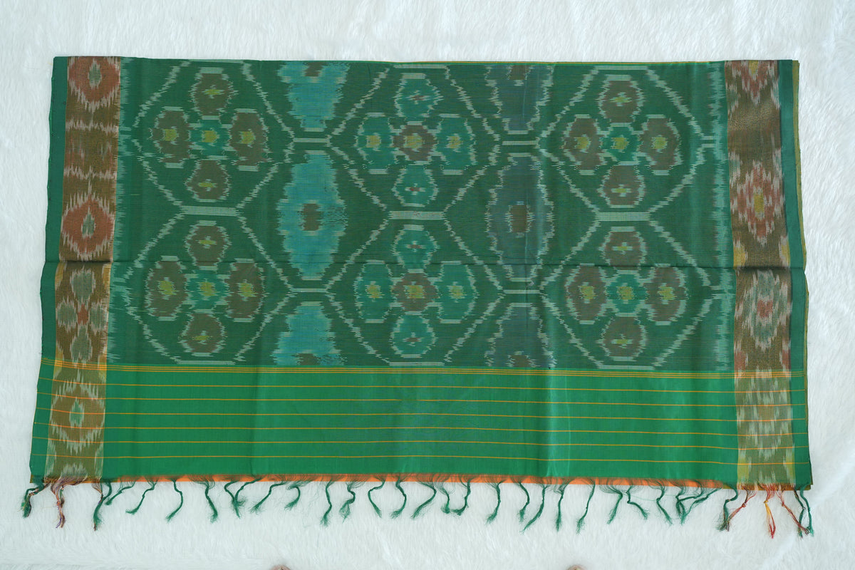 Ikkat Border Handloom Cotton Saree