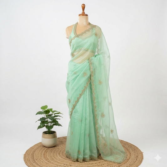 Party Wear Organza Saree