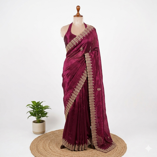 Crush Muslin Silk Saree