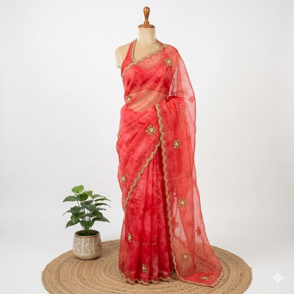 Party Wear Organza Saree