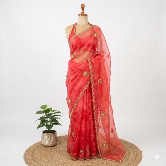 Party Wear Organza Saree