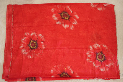 Digital Print Satin Saree