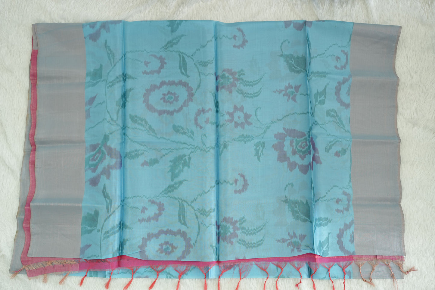 Floral Design Semi-Silk Saree