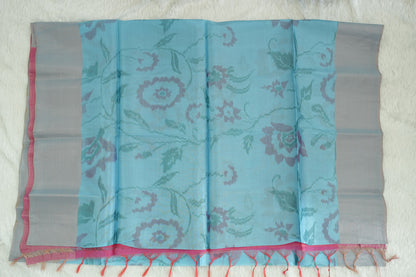 Floral Design Semi-Silk Saree