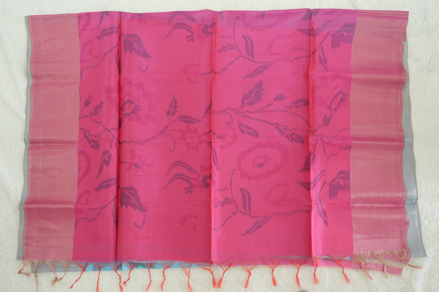 Floral Design Semi-Silk Saree