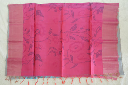 Floral Design Semi-Silk Saree