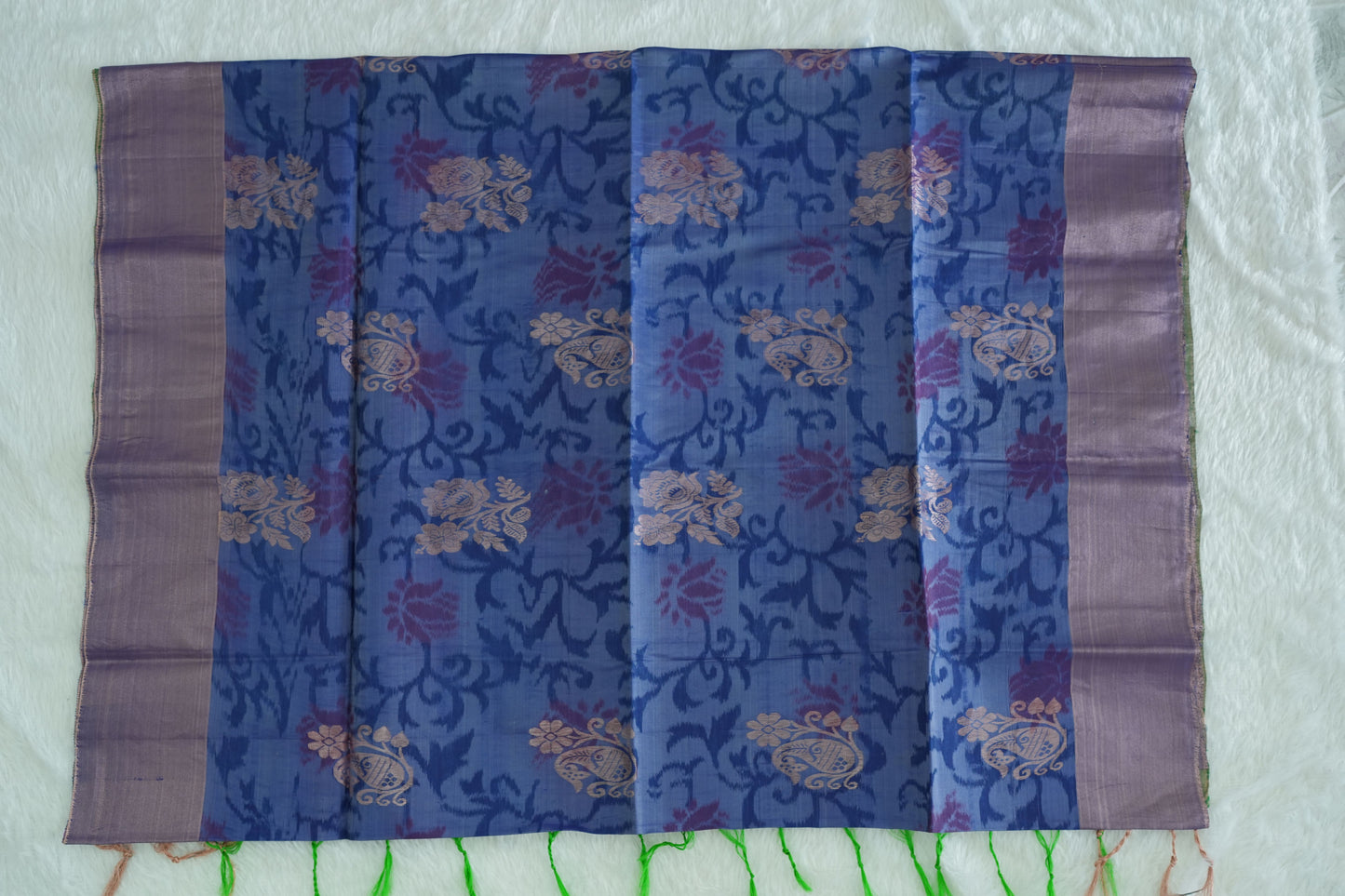 Floral Design Semi-Silk Saree