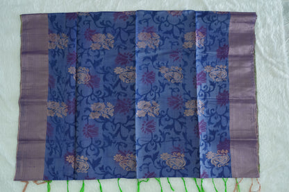 Floral Design Semi-Silk Saree