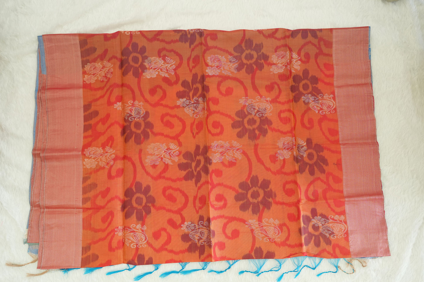 Floral Design Semi-Silk Saree