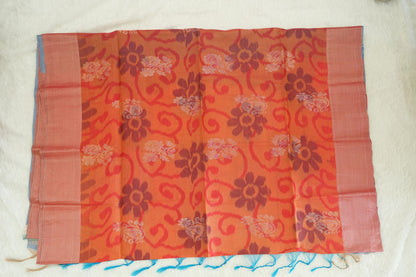 Floral Design Semi-Silk Saree