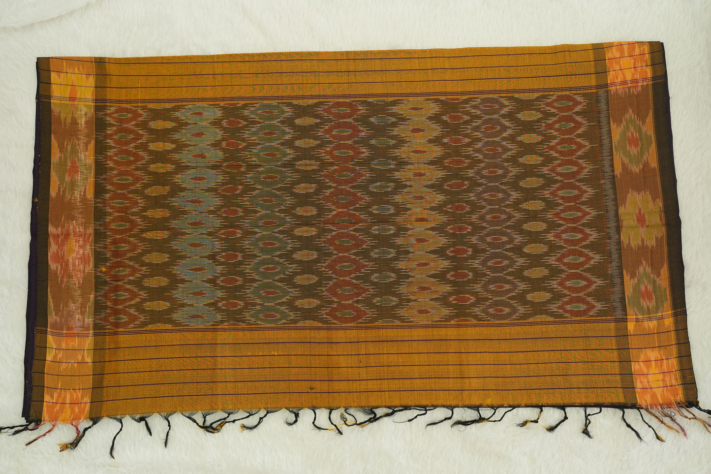 Ikkat Border Cotton Saree