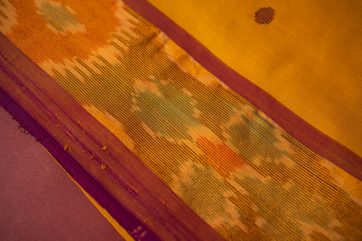 Ikkat Border Handloom Cotton Saree