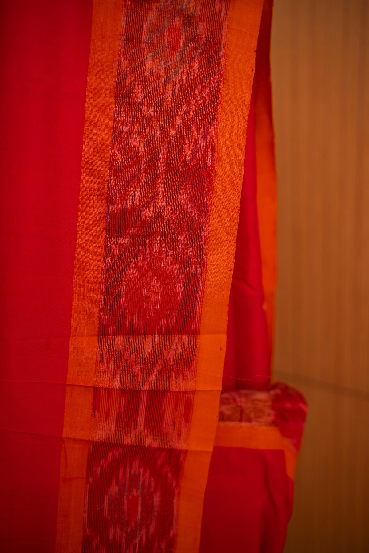 Ikkat Border Handloom Cotton Saree