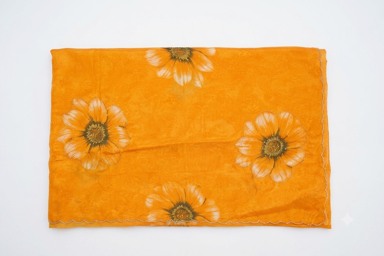 Digital Print Satin Saree