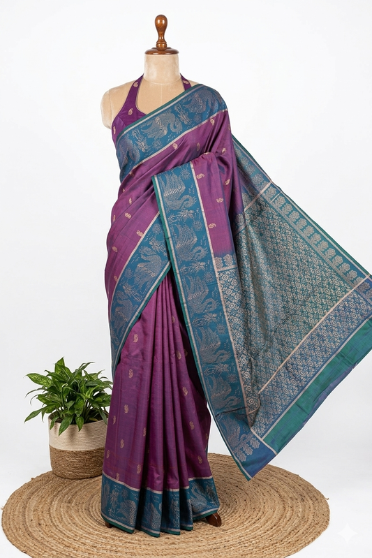 Kanchipuram Semi-Silk saree