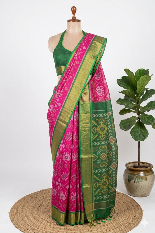 Ikkat Silk Cotton Saree