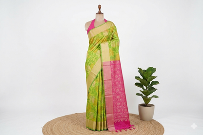Floral Design Semi-Silk Saree